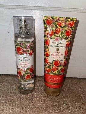 New Bath & Body Works + Vera Bradley Peach Blossom and Nectar Set